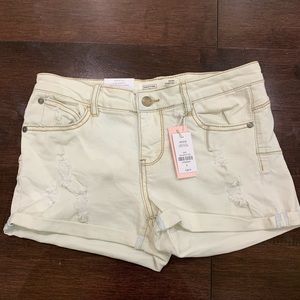 White Denim Shorts with rips